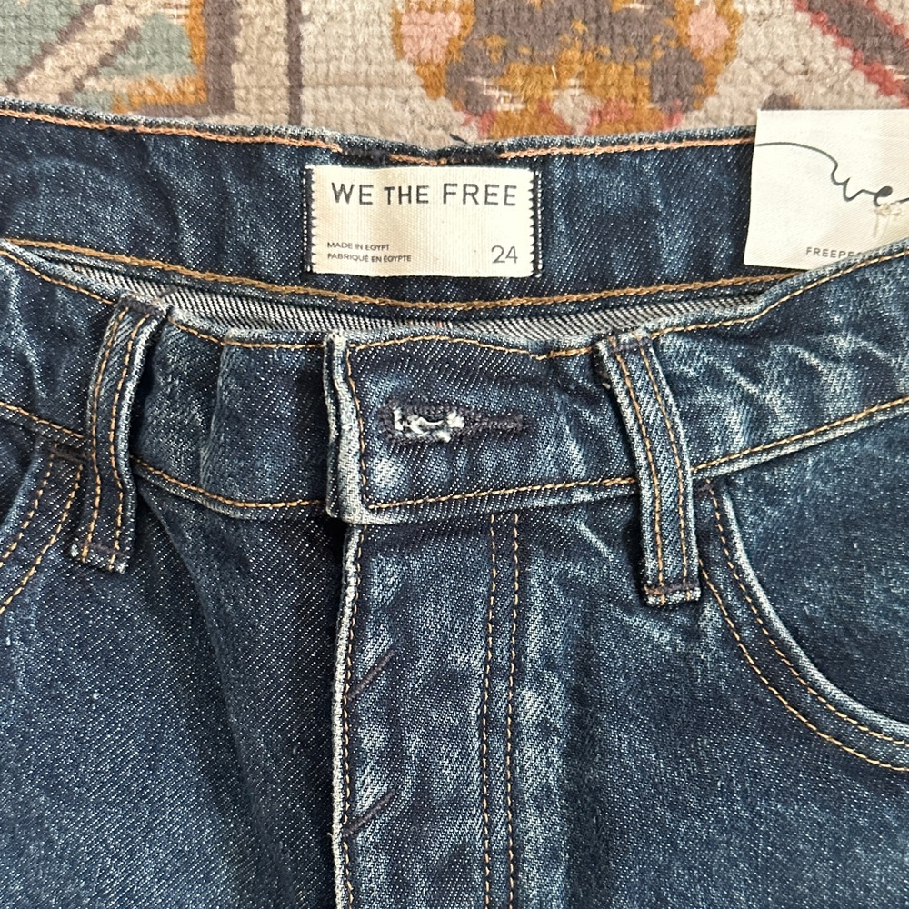 We The Free Dark Blue High-Rise Denim Jeans